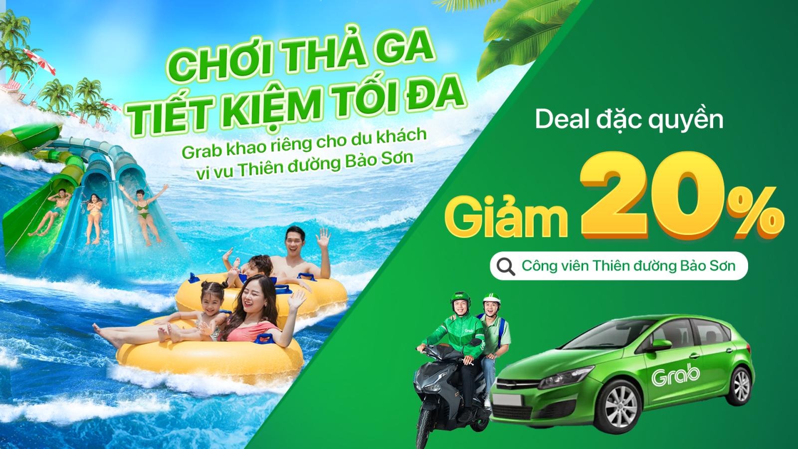 Cùng Grab đi chơi thảnh thơi, tận hưởng trọn vẹn ngày vui chơi tại Thiên đường Bảo Sơn