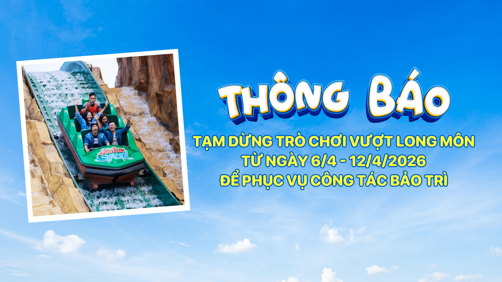 Công viên Thiên đường Bảo Sơn tạm dừng hoạt động trò chơi Vượt Long Môn