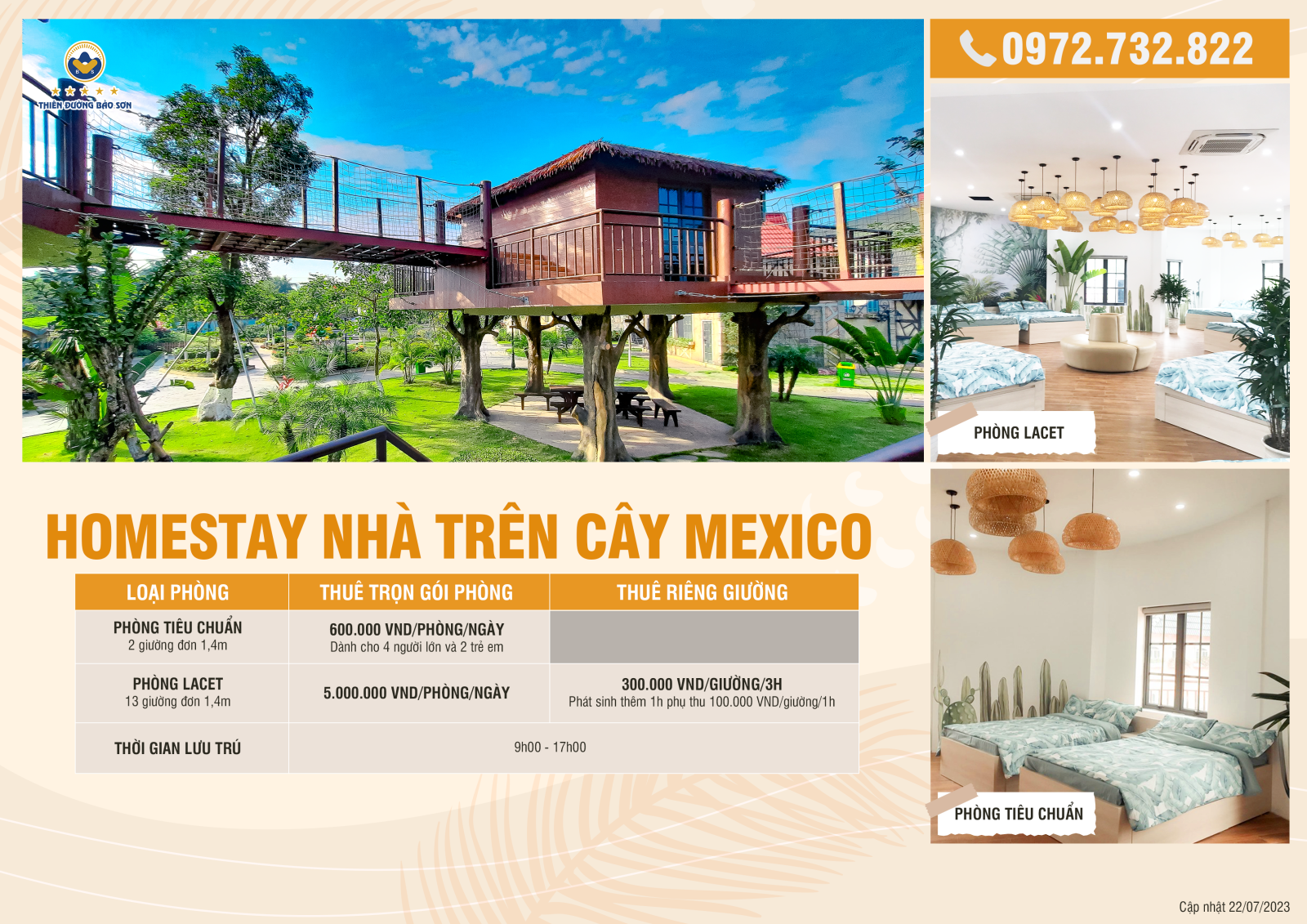 Bảng giá Homestay Nhà trên cây Mexico 