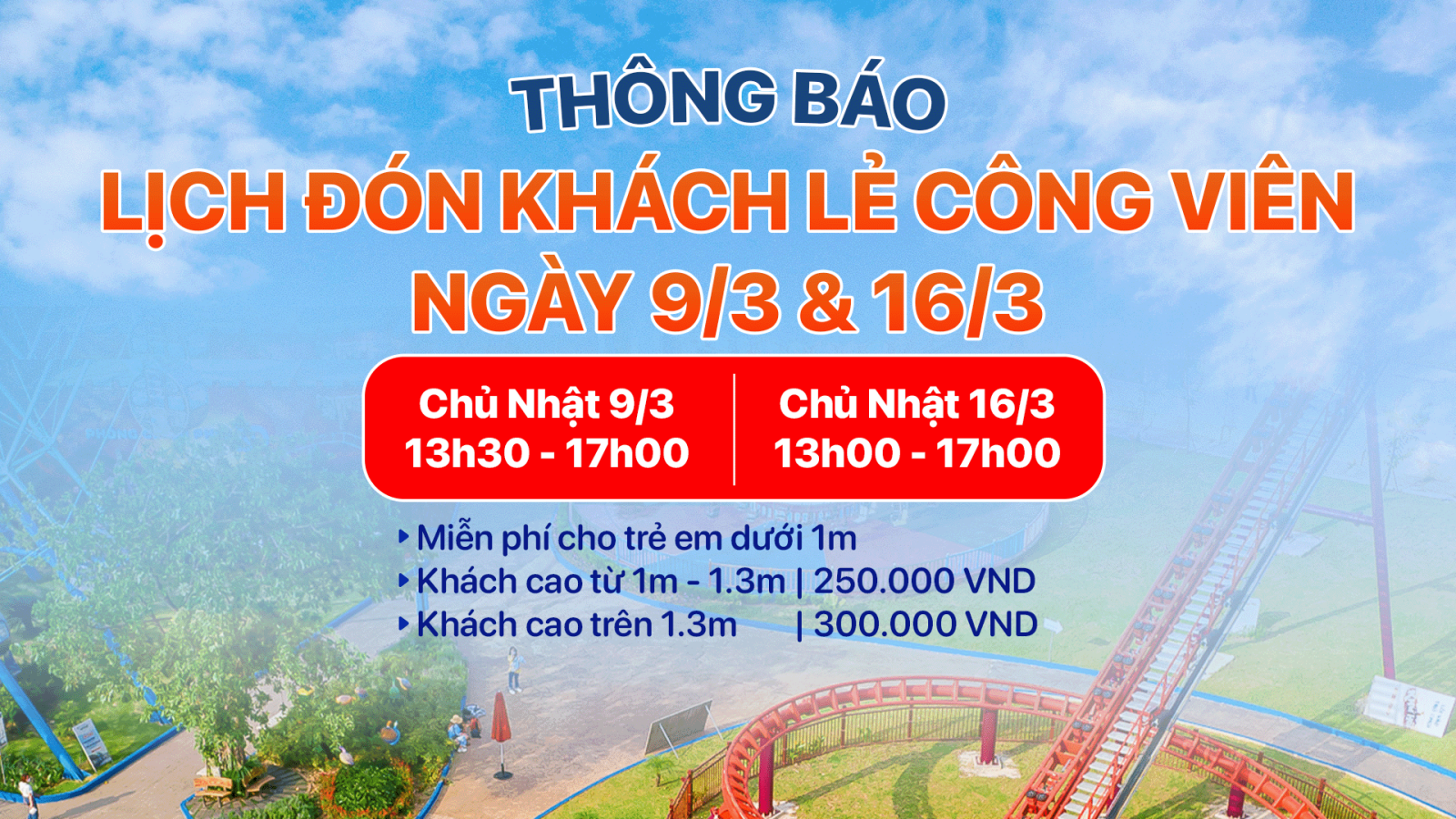 Thông báo thay đổi thời gian đón khách lẻ ngày 9/3 và 16/3/2025