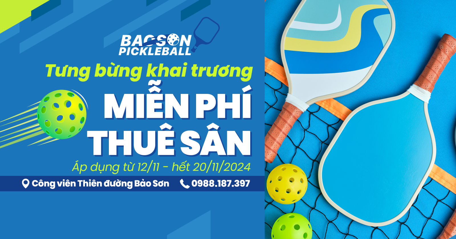 Khai trương Sân Pickleball Bảo Sơn